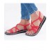 Cross Strap Black Flat Sandals Knit Fabric Hollow Out Walking Sandals