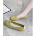 Top Quality Yellow Knit Cotton Fabric Flat Feet Shoes For Women