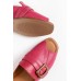 Francesca Pink Leather Buckle Slide