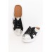 Vango Silver Black Leather Mule Sneaker
